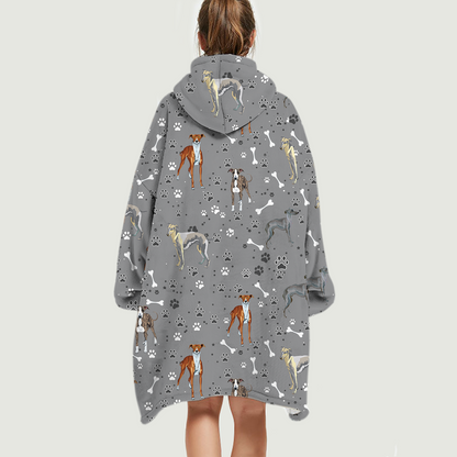Hello Winter - Greyhound Fleece Blanket Hoodie V2