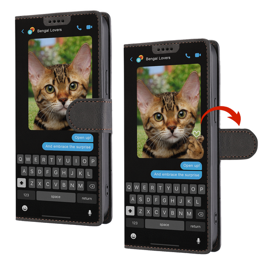 Hidden Message Of Bengal Cat - Playful Wallet Phone Case V1