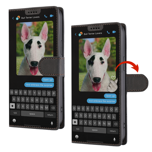 Message caché de Bull Terrier - Étui portefeuille ludique pour téléphone V1