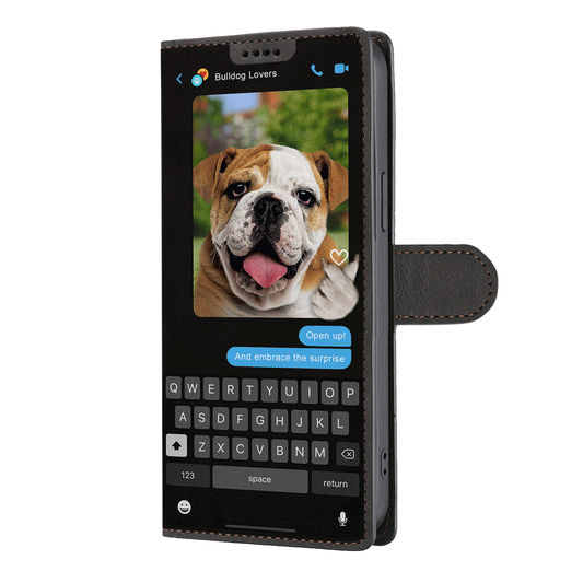 Versteckte Botschaft der englischen Bulldogge - Verspielte Brieftaschen-Telefonhülle V1