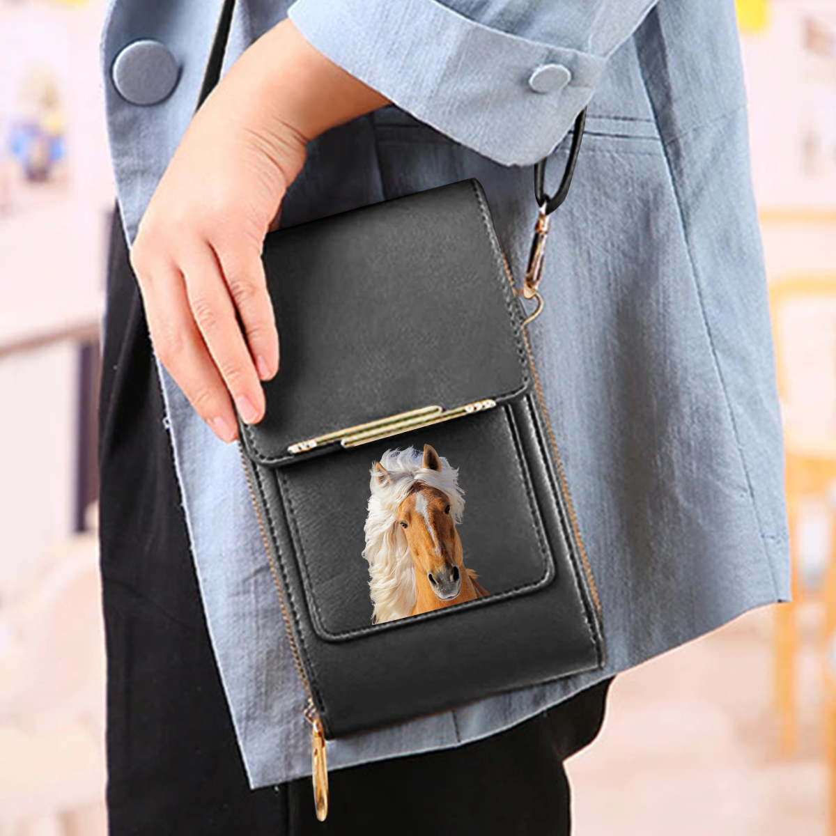 Horse - Touch Screen Phone Wallet Case Crossbody Purse V2