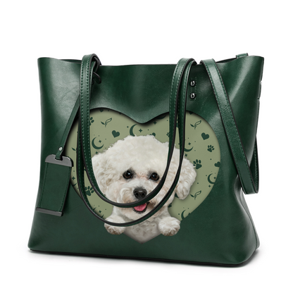 Ich weiß, ich bin süß – Bichon Frise Glamour Handtasche V1