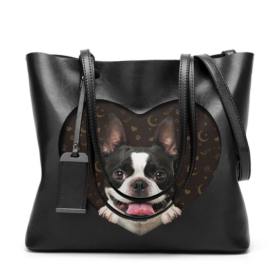 I Know I'm Cute - Boston Terrier Glamour Handbag V1
