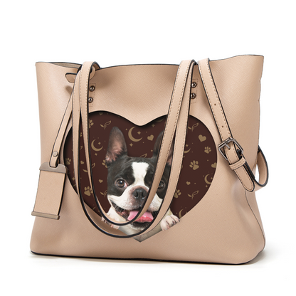 I Know I'm Cute - Boston Terrier Glamour Handbag V1 - 5