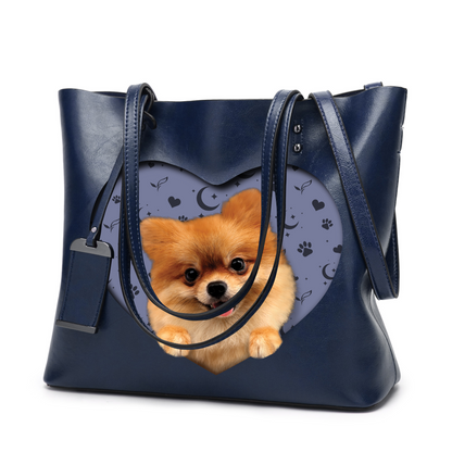 Ich weiß, ich bin süß – Pomeranian Glamour Handtasche V1