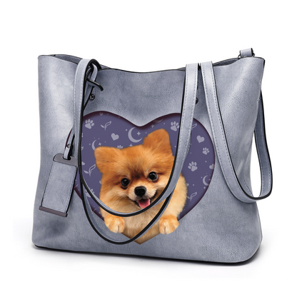 Ich weiß, ich bin süß – Pomeranian Glamour Handtasche V1