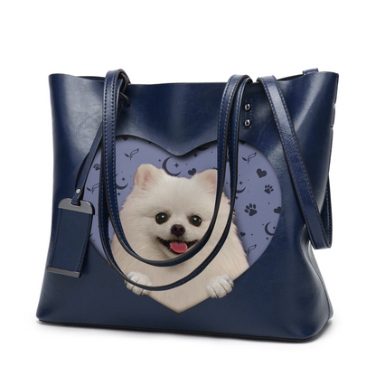 Ich weiß, ich bin süß – Pomeranian Glamour Handtasche V2