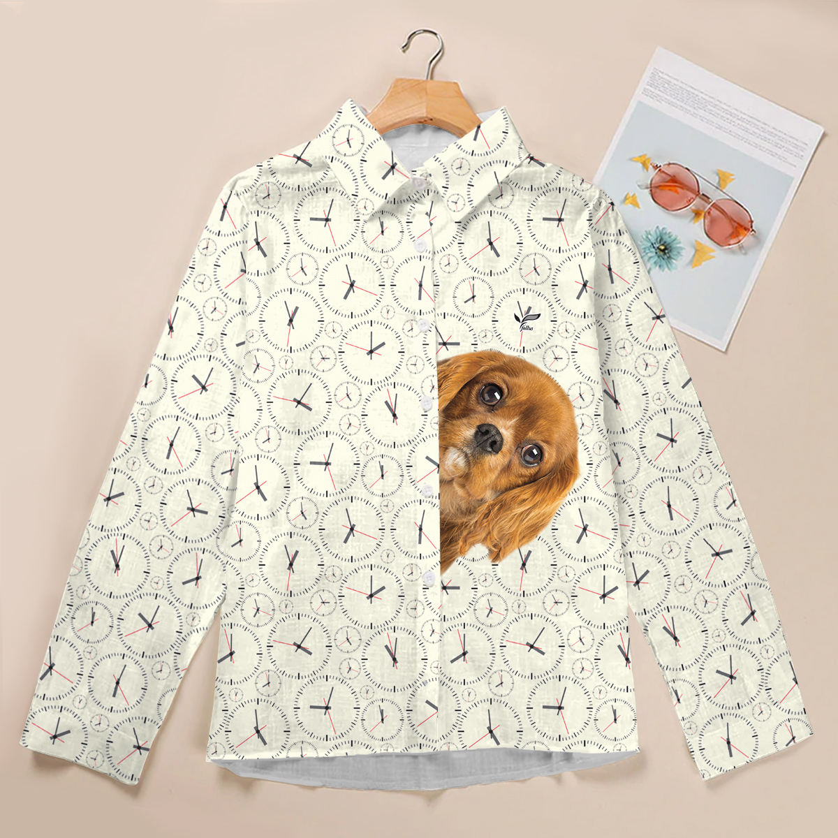 Es ist Pfotenzeit für Ihren Cavalier King Charles Spaniel – Follus Damen-Langarmshirt V3