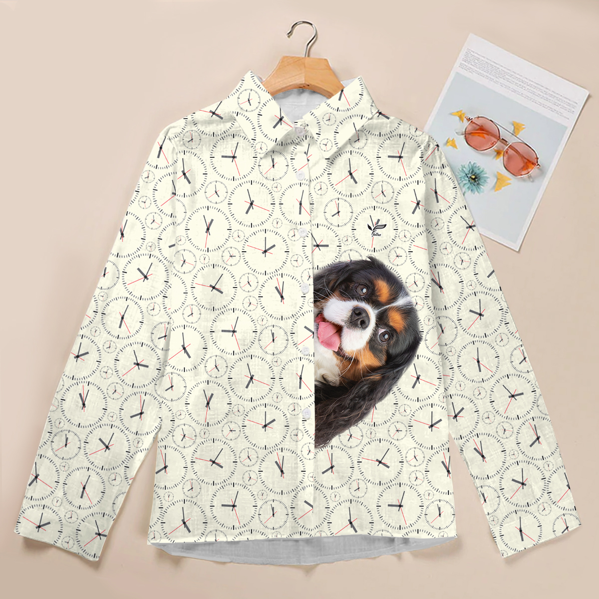 C'est l'heure de la patte pour votre Cavalier King Charles Spaniel - Chemise à manches longues pour femmes Follus V4