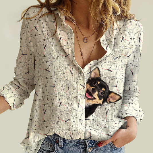 Es ist Pfotenzeit für Ihren Chihuahua – Follus Damen-Langarmshirt V1
