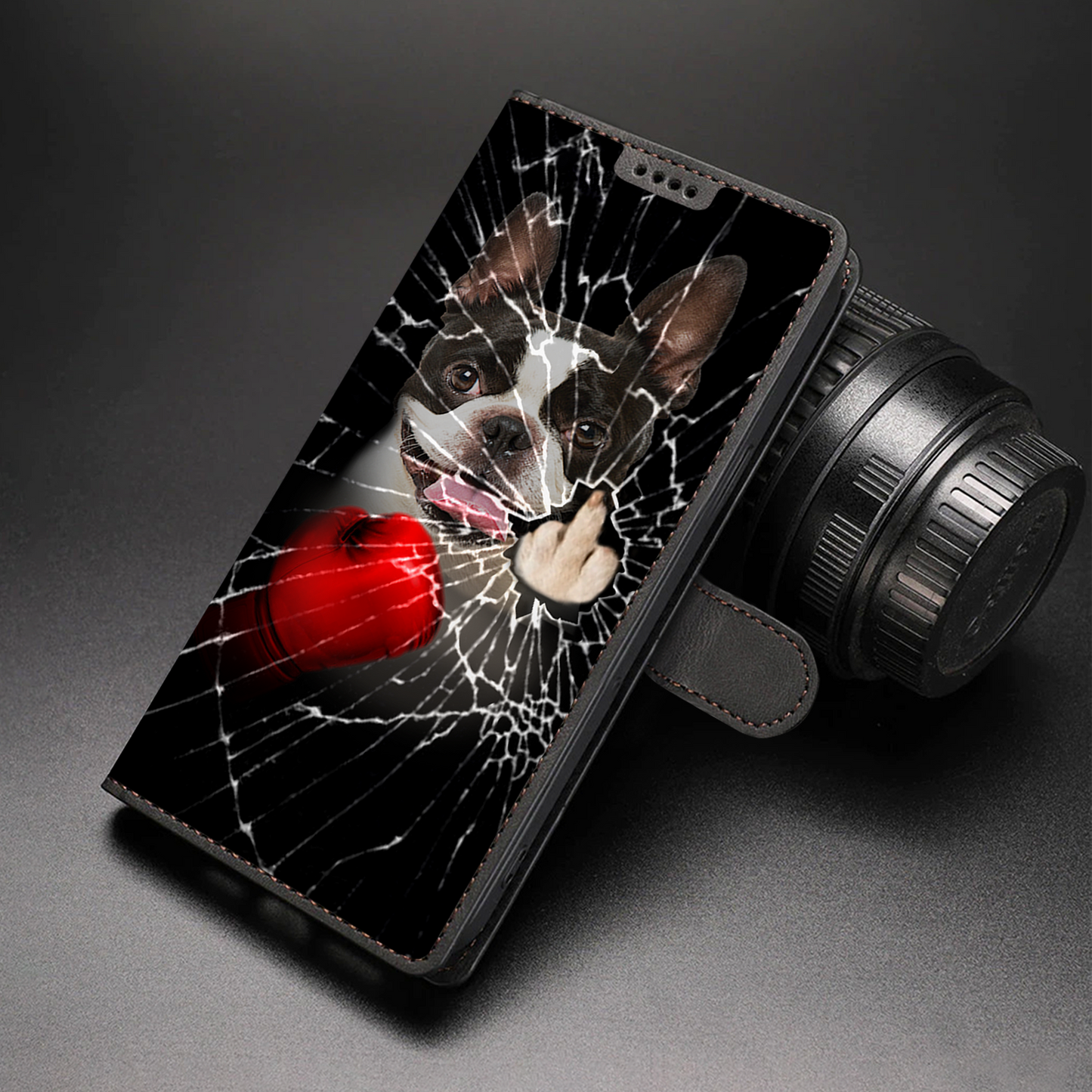 Knock You Out, Boston Terrier - Wallet Phone Case V1