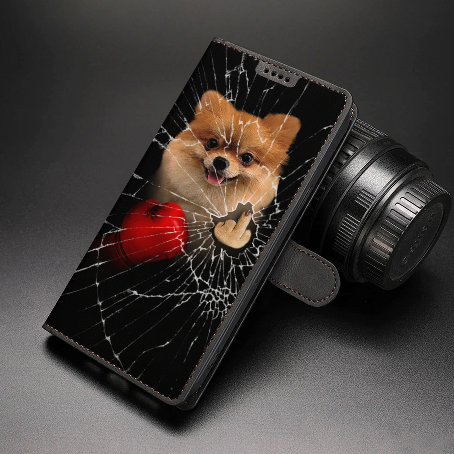 Knock You Out, Pomeranian - Wallet Phone Case V1