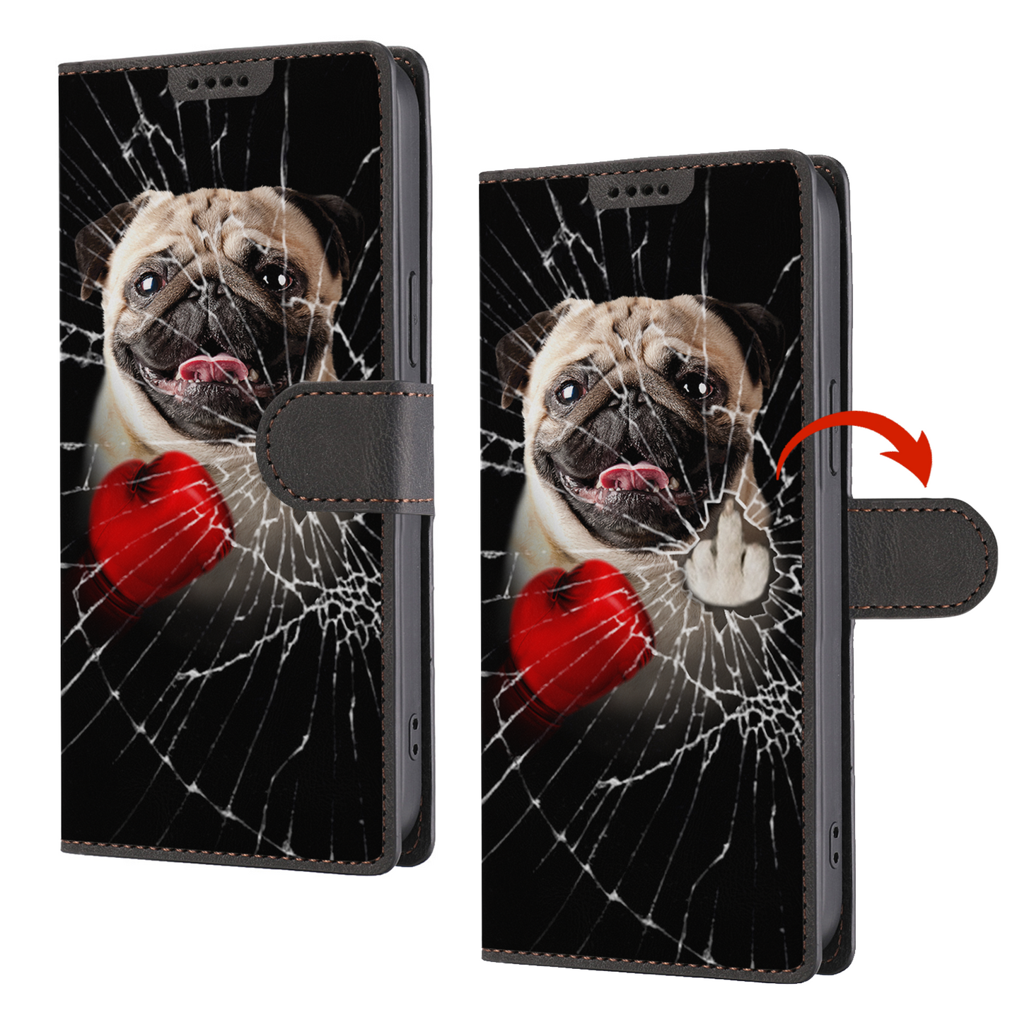 Knock You Out, Pug - Wallet Phone Case V1