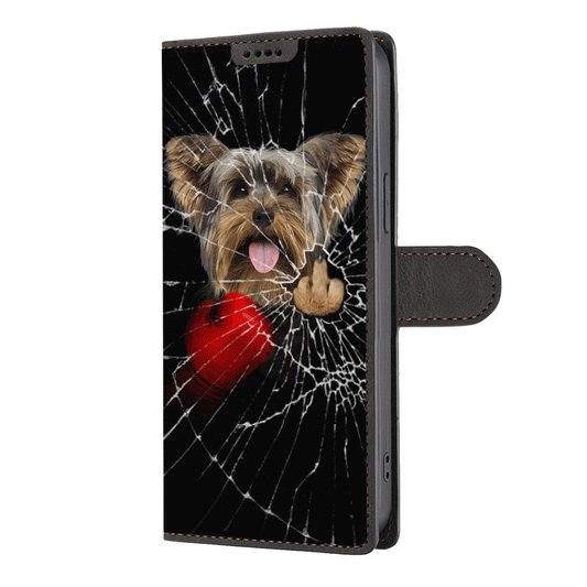 Knock You Out, Yorkshire Terrier - Étui portefeuille pour téléphone V1
