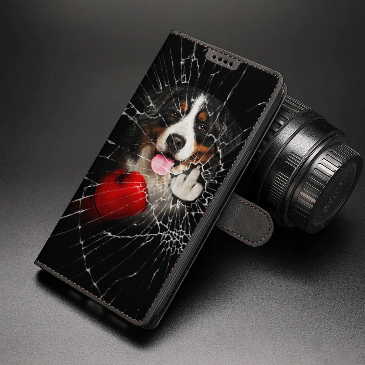 Knock You Out, Bernese Mountain - Wallet Phone Case V1