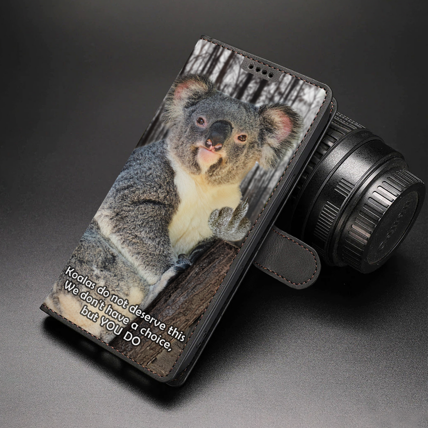 Koala Guardian - Étui portefeuille pour téléphone Eco Forest V1