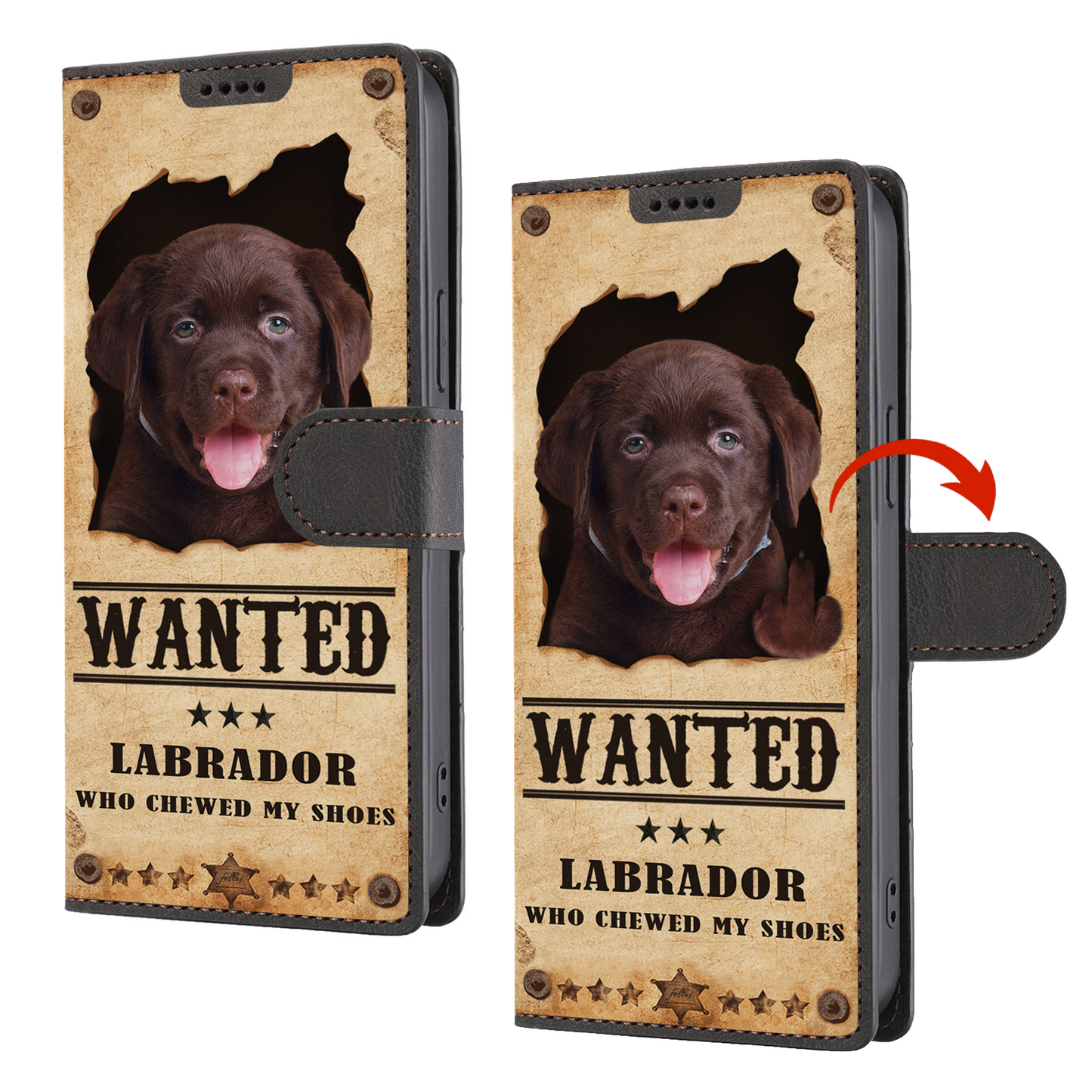 Labrador Wanted - Lustige Handyhülle mit Geldbörse V2