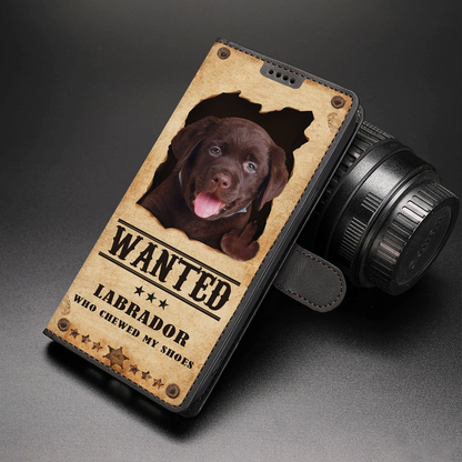 Labrador Wanted - Étui portefeuille amusant pour téléphone V2