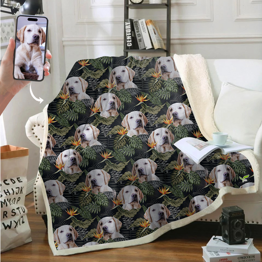 Ich liebe dich für immer – personalisierte bunte Decke mit dem Foto deines Haustiers V1