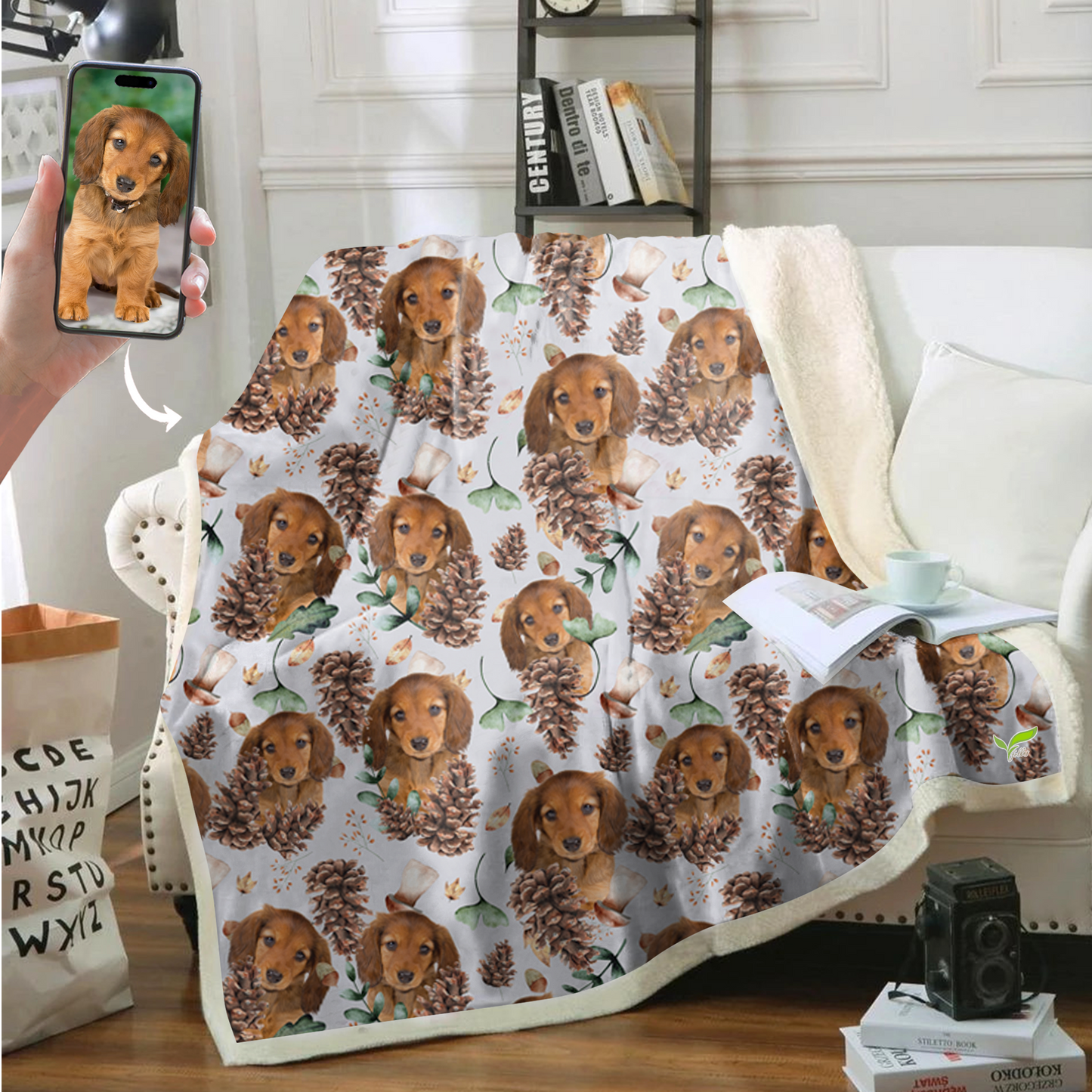 Ich liebe dich für immer – personalisierte bunte Decke mit dem Foto deines Haustiers V2