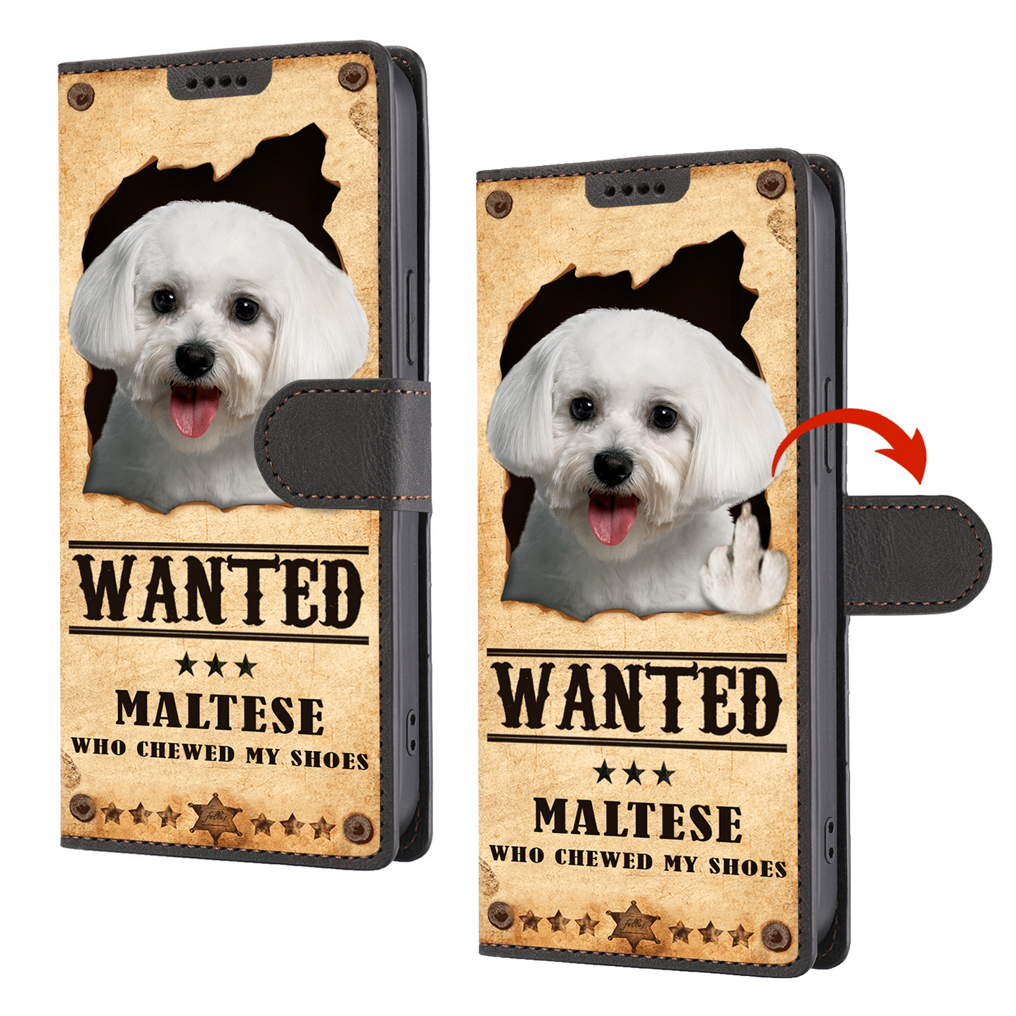 Maltese Wanted - Fun Wallet Phone Case V1