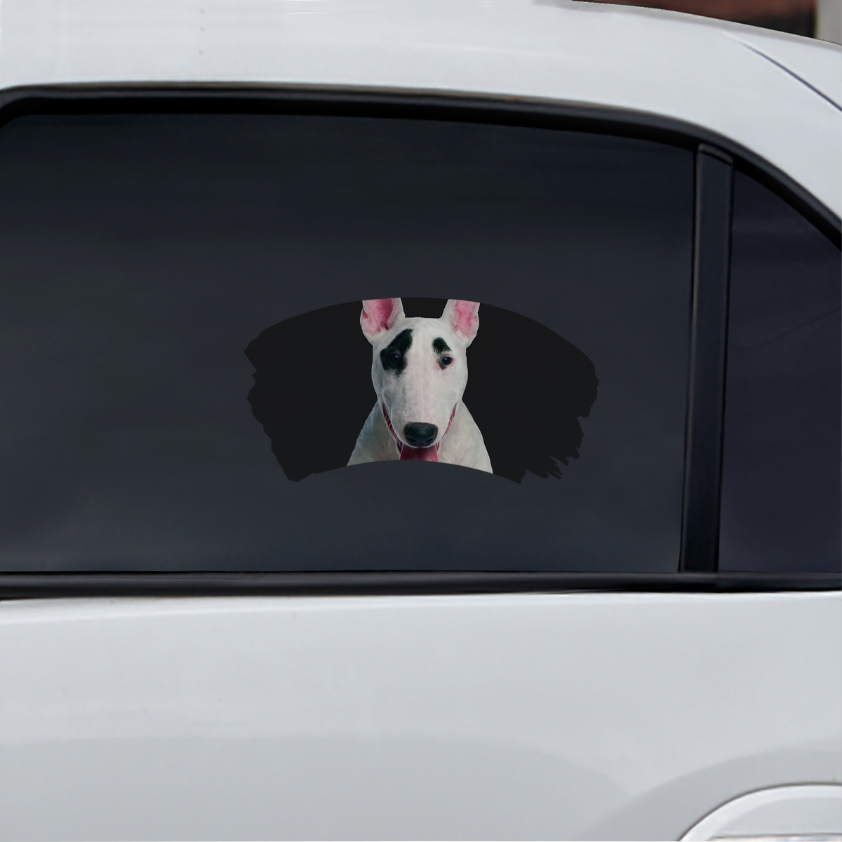 Misty Morning - Autocollant de voiture pour fenêtre Bull Terrier V1