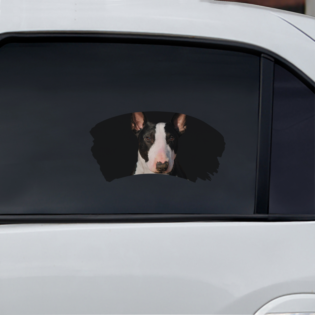 Misty Morning - Autocollant de voiture pour fenêtre Bull Terrier V2