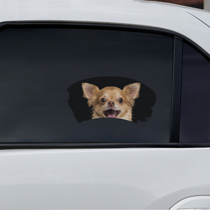 Misty Morning - Autocollant de voiture pour fenêtre Chihuahua V3