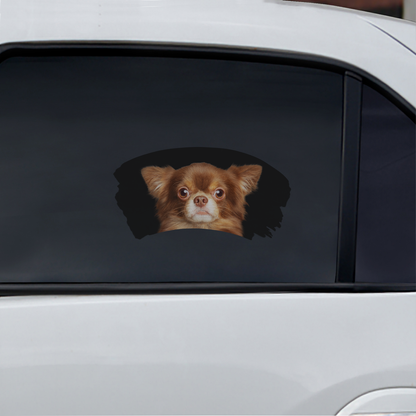 Misty Morning - Autocollant de voiture pour fenêtre Chihuahua V4