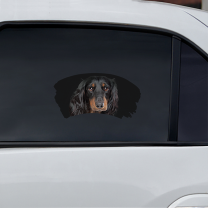 Misty Morning - Dachshund Window Car Decal V4