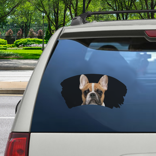 Misty Morning – Französische Bulldogge Fenster-Autoaufkleber V2