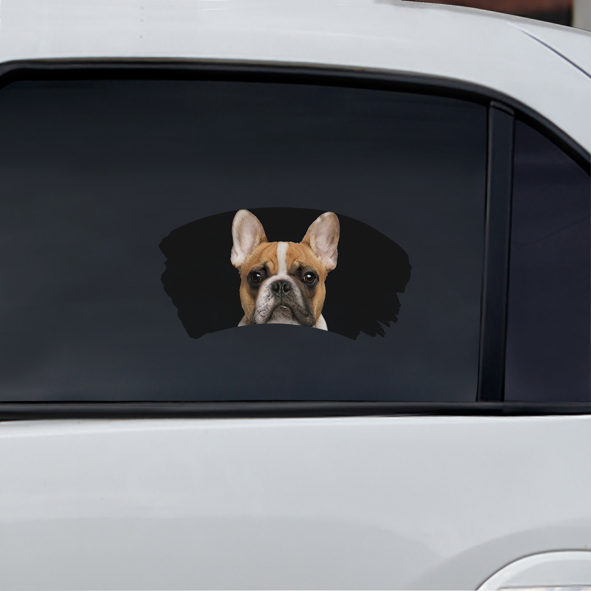 Misty Morning – Französische Bulldogge Fenster-Autoaufkleber V2