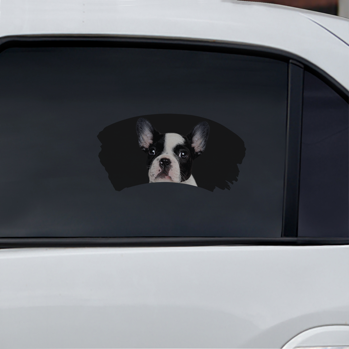 Misty Morning – Französische Bulldogge Fenster-Autoaufkleber V4