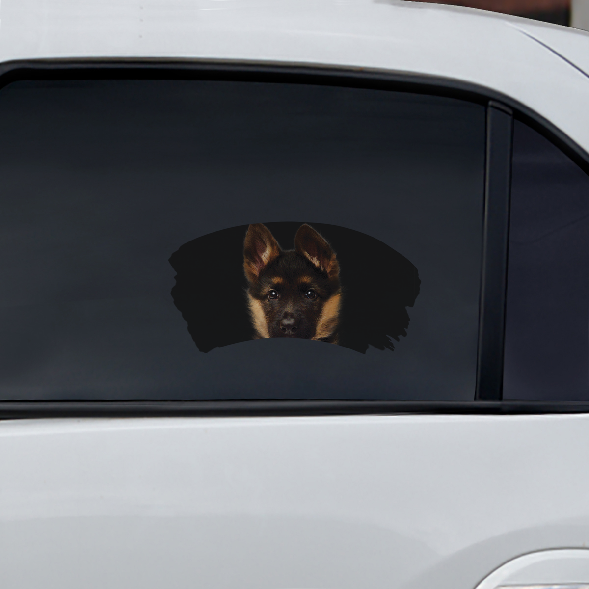 Misty Morning – Deutscher Schäferhund Fenster-Autoaufkleber V2