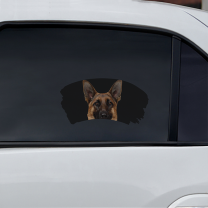 Misty Morning – Deutscher Schäferhund Fenster-Autoaufkleber V3