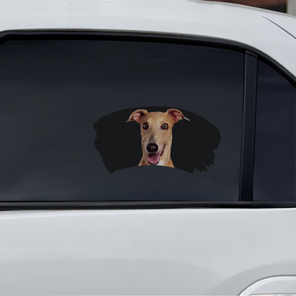 Matin brumeux - Autocollant de voiture de fenêtre Greyhound V1