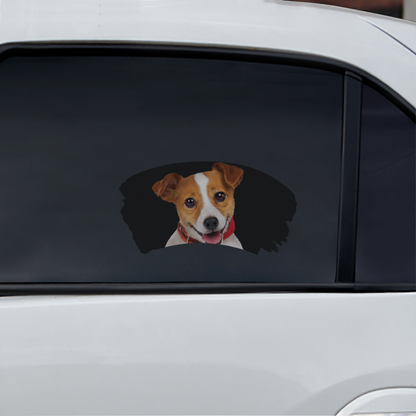 Misty Morning – Jack-Russell-Terrier-Fenster-Autoaufkleber V1