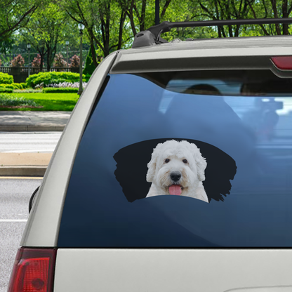 Misty Morning - Old English Sheepdog Window Car Decal V1