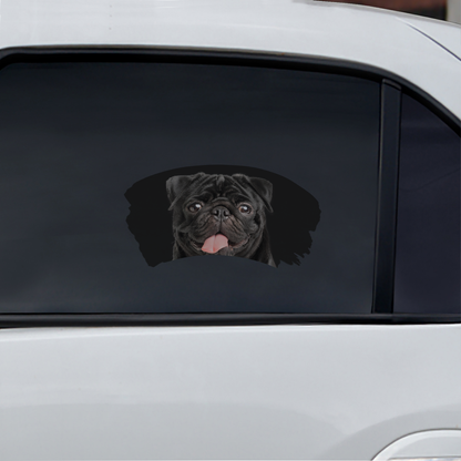Misty Morning - Pug Window Car Decal V2