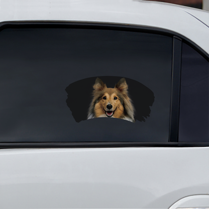 Misty Morning - Shetland Sheepdog Window Car Decal V3