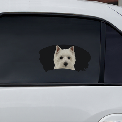 Misty Morning - Décalcomanie de voiture pour fenêtre de West Highland White Terrier V1