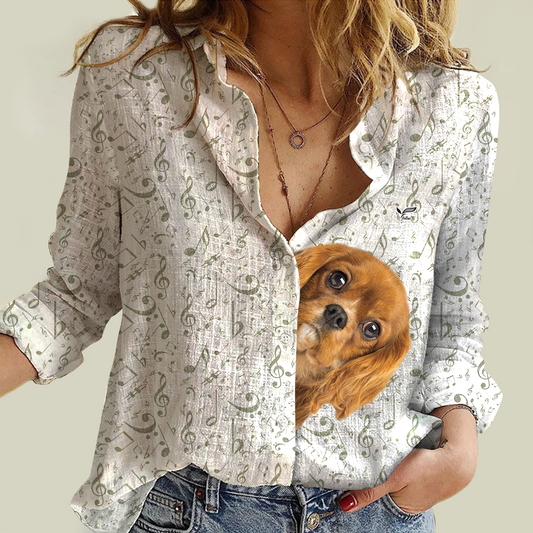 Music And Cavalier King Charles Spaniel Are All You Need - Follus Women's Long-Sleeve Shirt V2