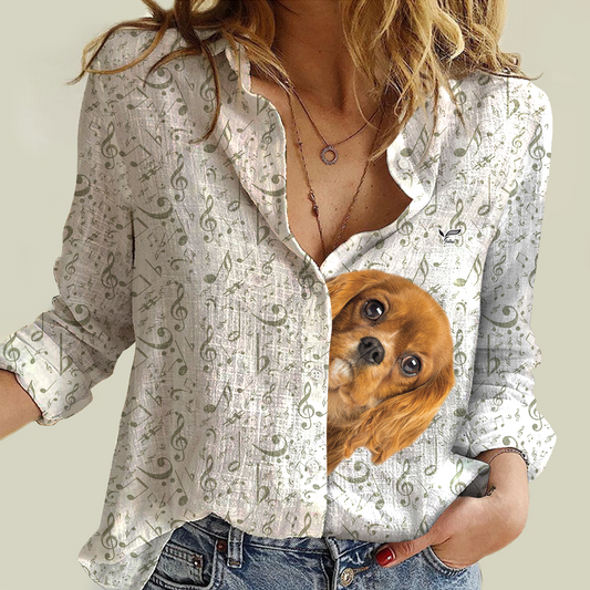 Musik und Cavalier King Charles Spaniel sind alles, was Sie brauchen – Follus Damen-Langarmshirt V2