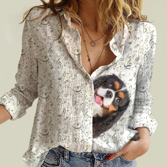 Music And Cavalier King Charles Spaniel Are All You Need - Follus Women's Long-Sleeve Shirt V3