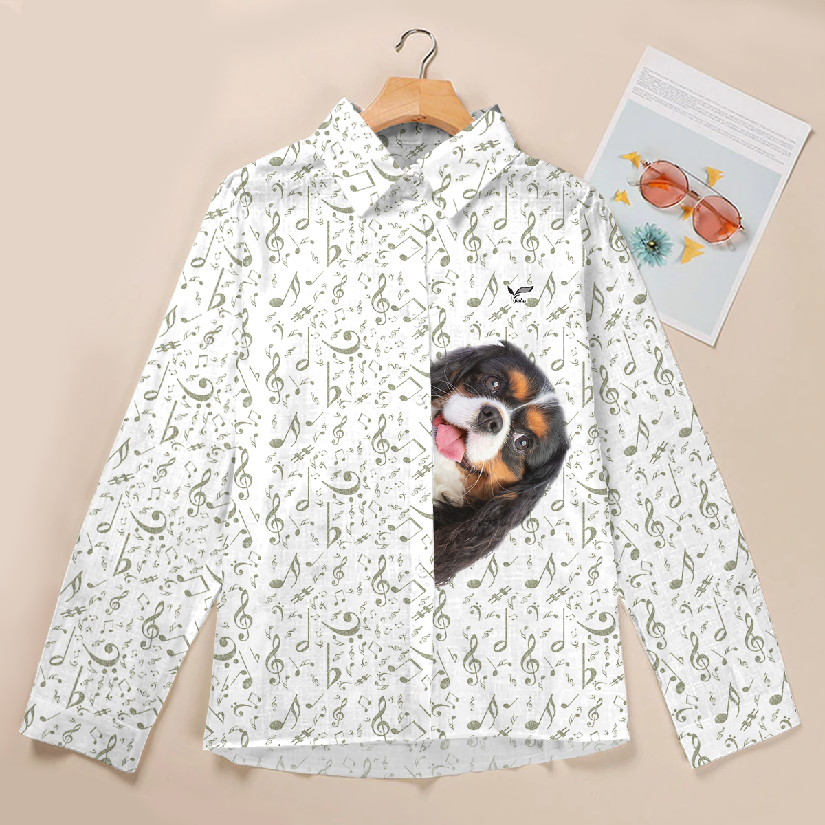 Musik und Cavalier King Charles Spaniel sind alles, was Sie brauchen – Follus Damen-Langarmshirt V3