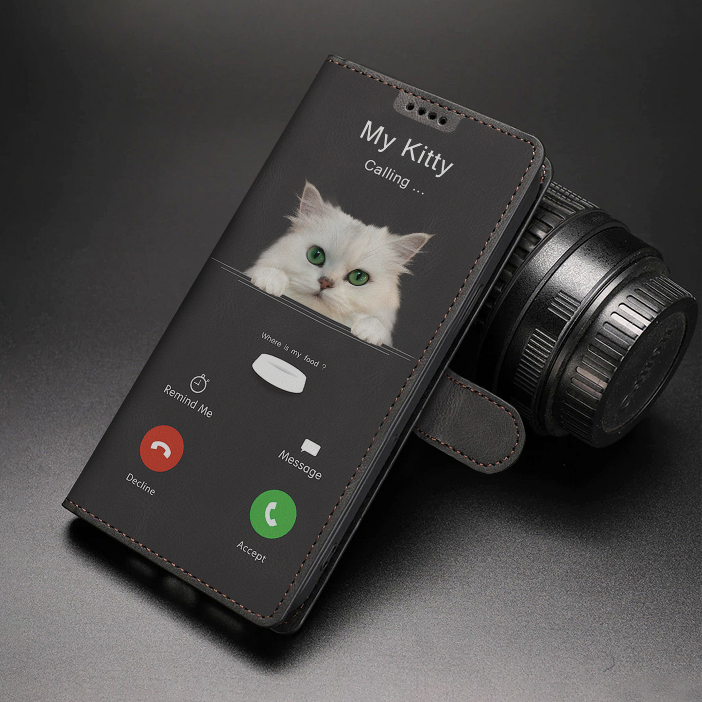 My Cat Is Calling - Personalized Wallet Case With Your Pet's Photo