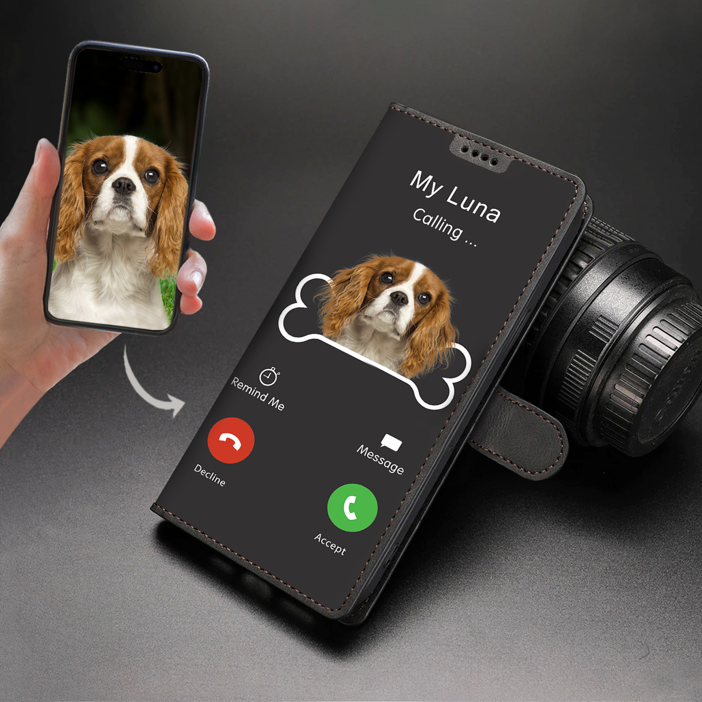 My Dog Is Calling - Personalized Wallet Case With Your Pet's Photo V2