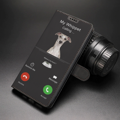 Mon Whippet appelle - Étui portefeuille V1