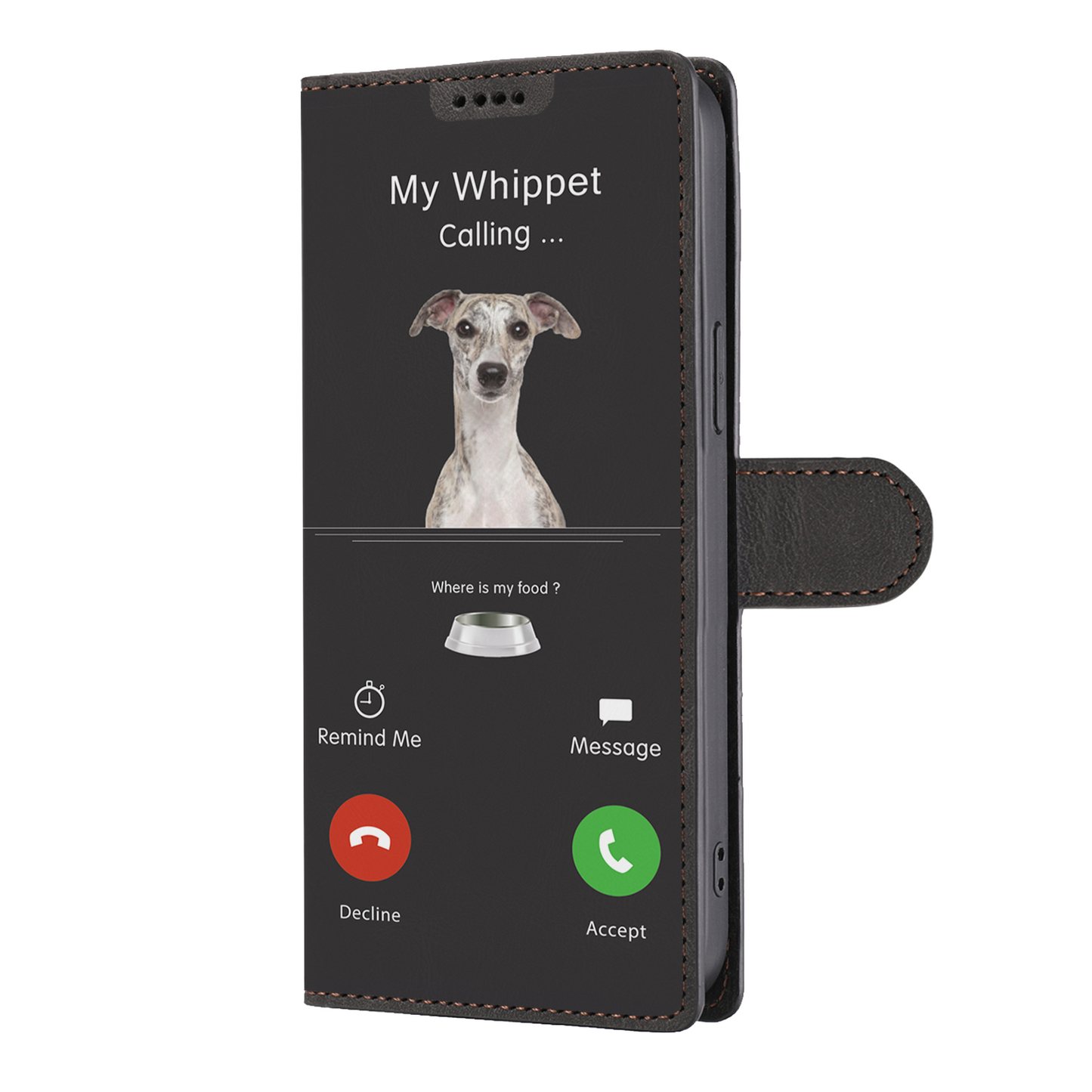 Mon Whippet appelle - Étui portefeuille V1