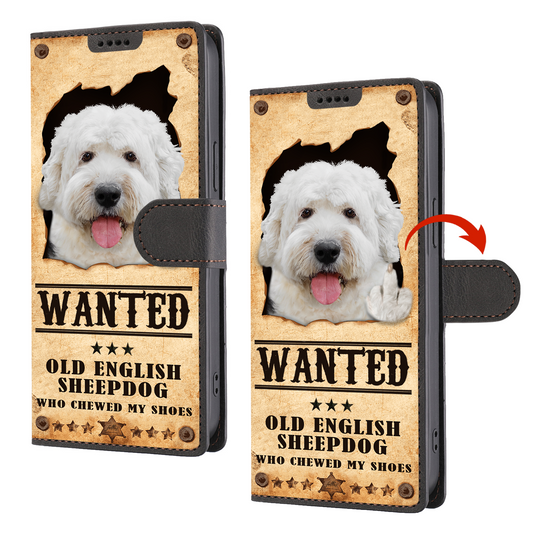 Old English Sheepdog Wanted - Fun Wallet Phone Case V1
